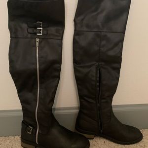 Black over-the-knee boots